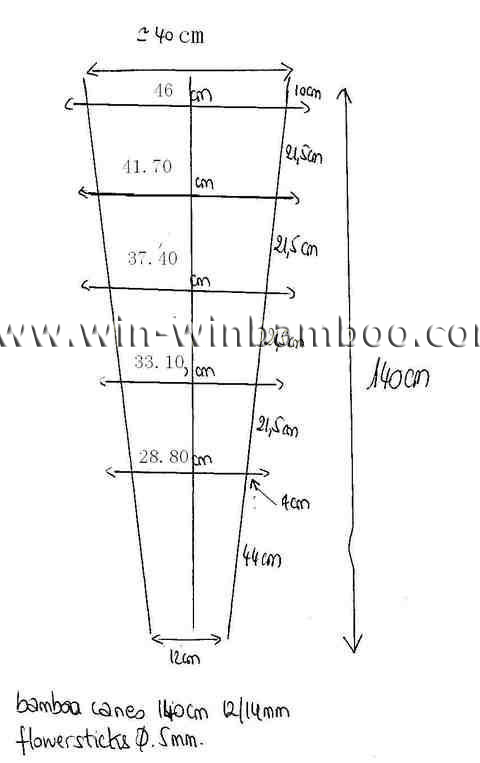 bamboo trellis ladder shape draft