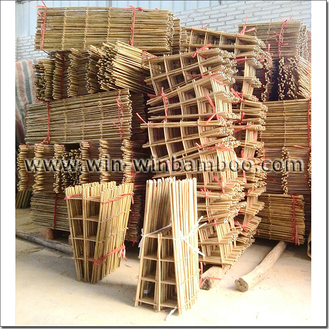 small ladder shaped bamboo trellis stock