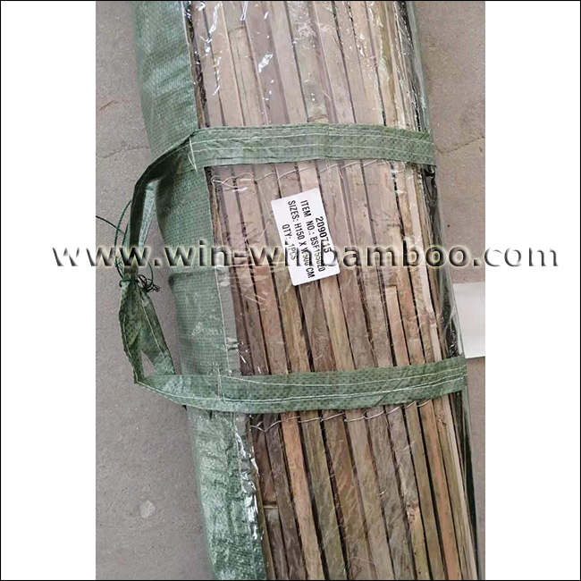 bamboo split slat fence in bales