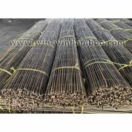 Garden bamboo fences of iron wire lines woven outside the canes